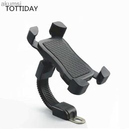 Cell Phone Mounts Holders Motorcycle Mobile Phone Holder Motorbike Rearview Mirror Stand E-Bike CellPhone Mount GPS Bracket Support for 7 Smartphones YQ240110