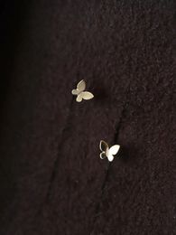 GOLDtutu 14K Gold Butterfly Earring for Women Minimal Simple Style Hypoallergenic Trendy Jewellery Gift kj49 240109