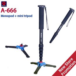 Monopods Manbily A666 Monopod Portable Travel DSLR Camera Tripod Stand Aluminium Alloy Mini Tripod at The Bottom