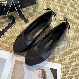ballerina flats with bow quilted leather ballet flats designer shoe heels ballerine flat pumps slingback pump round toe black beige white loafers womens dress shoes