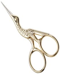 Stainless Steel European Crane Shaped Retro Sewing ScissorsPortable Golden Mini Exquisite Sharp Scissors For School Home Office5724648