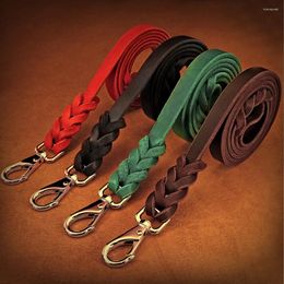 Dog Collars 1.5m Real Leather Leash Strong Pet Walking Rope For Small Medium Large Dogs Genuine Pets Strap