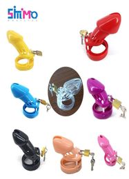 Sex toy massager Smmq Plastic Chastity Cage for Men Cock Rings with 5 Sizes Penis Adults Only Toy Ass Device Gay Masturbators Shop6742957