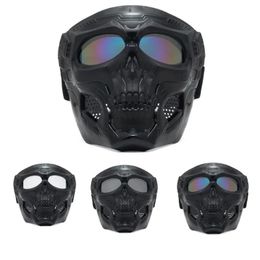 Goggles Open motorcycle helmet Cool skull mask with goggles Modular goggles Mask helmet