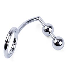 Metal Anal Hook Fetish Play Butt Plug Anus Insert Dilator with Cock Ring Pleasure Sex Toys for Men HSYBP0145040477