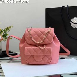 Backpack Style Original Quality Fashion Designer Women Duma Mini Backpacks Luxury Sheepskin Diamond Lattice Shoulder Bags with C072