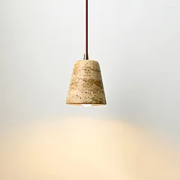 Pendant Lamps Selling Yellow Marble Bouquet Pendent Lamp Wabi Sabi Japan Bedside Chandelier El Restaurant Nordic Travertine Droplight