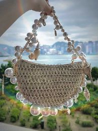 Totes Pearl Conch Grass Woven Bag Handheld Beach Vacation Women'sstylisheendibags