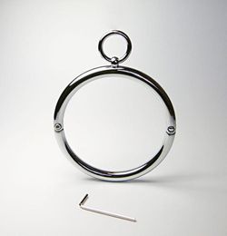 Stainless Steel Choker Locking Ring Buckle Collar Sexy Slave Punk Emo Pole Dance R25683991