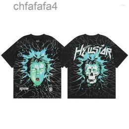 Men's t Shirts Hellstar Shirt Electric Kid Short Sleeve Tee Washed Do Old Black Hell Star Tshirt Men Women Clothing B3hs IGQ0