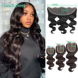 13x4 13x6 Frontal Only 4X4 5X5 6X6 Lace Closure Ear to Body Wave 10A Remy Human Hair 240110