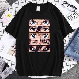 Men's T-Shirts Attack On Titan Japan Anime Print Man's T Shirt Oversized S-XXXL Clothing Summer Vintage T-Shirt Cartoon Fashion T Shirts MenL240110