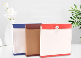 A4 Document File Bag Kraft Paper Folder Pouch Bag File Organizer Holder Envelope Office School Supplies Thread Buckle Color Printi9197789