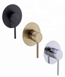 Round Shower Mixer Valve Solid Brass Shower Faucet Control Valve Wall Mounted Mixer Valve BlackChromeBrushed Gold7688956