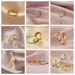 High quality Edition Rings Light Luxury Carter Titanium steel ring for womens new high end design Instagram style Colour retaining non With Original Box