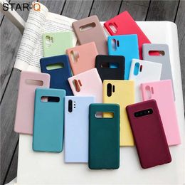 Cell Phone Cases candy Colour silicone phone case for samsung galaxy note 10 9 8 s10 s10e s9 s8 s20 plus e galaxi matte soft tpu back cover casesL240110