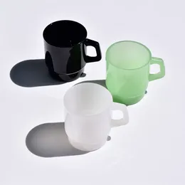 Mugs Jade Material Glass Coffee Cup - Vintage Shape Tea Korean Milk Mug For Your Daily Drinks