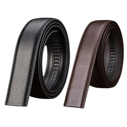 Belts High Quality 120x3.5cm Luxury Business Style Pu Leather Men's Automatic Ribbon Black Waist Strap Belt Without Buckle Elegent