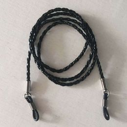 Strap Leather Eyeglasses String Holder Chain Necklace Glasses Cord Lanyard Eyeglass Retainer for Men Women Kids(black)