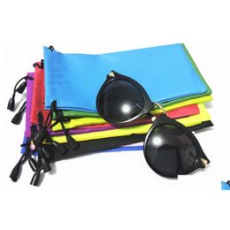 Packing Bags Wholesale 2000Pcs Colorf Waterproof Dustproof Cloth Sunglasses Pouch Soft Eyeglasses Bag Glasses Phone Case Storage Dro Dho50