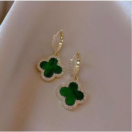 Stud Designer Four-leaf Earring for Women Senior Classic Small Fragrant Wind New Clover Ear Ring Gold Light Flash Mens Earrings Studs