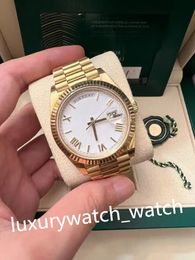 With Box Papers Men Watch 40mm 18k Yellow Gold Movement Automatic Mens Roman Dial 228235 228238 228239 Stainless Steel Bracelet ewf Clean Men's Watches