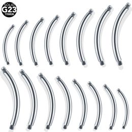 50Pcslot G23 Curved Bar Parts Screw Barbells For Eyebrow Navel Piercing Jewellery Post Only Replacements Accessories 240109