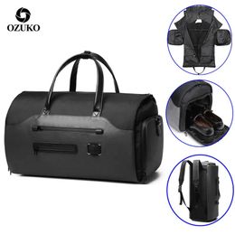 OZUKO Travel Bag Multifunction Men Suit Storage Large Capacity Luggage Handbag Male Waterproof Travel Duffel Bag Shoes Pocket 240109