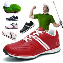 Mens Spikeless Golf Shoe Professional Sport Sneakers Waterproof Trainers Golfing Antislip Shoes Comfortable Leisure 240109