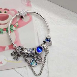 Pandorabracelet Moon Dual Snake Bone Xiaolu Xingchen Dream Family Style for Women Fashion Five Star Bracelet Bubble Beads