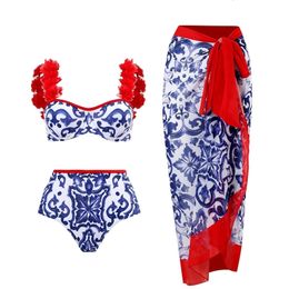 Fashionable two-piece swimsuit bikini women's 2024 new bow swimsuit cover luxurious and elegant Brazilian swimsuit 240110