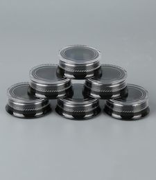 New 3G Round Black Cosmetic Jars with Clear Screw Cap Lids for Powdered Eyeshadow Mineralized Makeup Cosmetic Samples BPA 9054136
