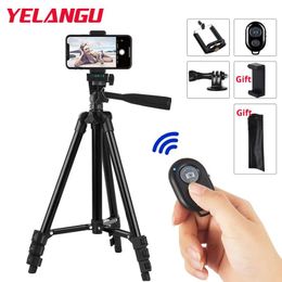 Tripods Phone Tripod Portable CellPhone Holder for iPhone 13 Xiaomi Lightweight Camera Tripod Stand for Gopro DSLR with Remote Control