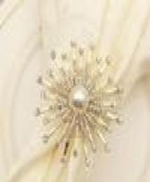 Metal alloy sun flower napkin ring napkin buckle wedding el rhinestone ring mat towel89242711432187