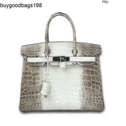 Himalayans Handbags Himalayans Bags Handmade Designer Emma Pure Manual Sewing Counter Quality FrencCrocodile Leather 30cm Classic Stmo