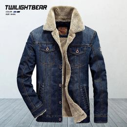 Winter Jackets Men Oversized Fleece Denim Jacket 6XL 7XL Streetwear Thicken Casual Jacket Coat Men's Clothing Outerwear AF66009A 240109