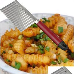 Other Kitchen Tools 400Pcs Vegetable Cutter Stainless Steel Potato Wavy Edged Knife Fruit Peeler Cooking Drop Delivery Home Garden D Dhgww