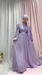 Ethnic Clothing Abaya Muslim Women Dress Fashionable Soft Corset Middle Eastern Robe Dubai Satin High-density Sardine Long Skirt