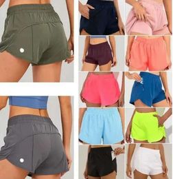 2UHH Designers Lulus Woman Yoga Shorts Hotty Hot Fit Zipper Pocket High Rise Quick Dry Luluslemon Womens Train Short Loose Style Breathable Sunscreen Quality