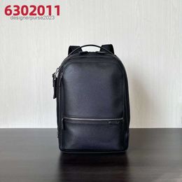 Men's TUMIIS 6302011 Harrison Business Designer Bookbag Leather Bags Genuine 2024 Mens Full High Simple Quality Backpack Shoulders 94VF