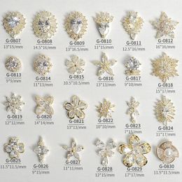 10pcslot Snowflake Flower Heart Drop Zircon Crystals Rhinestones Jewelry Nail Art Decorations Nails Accessories Charms Supplies 240109