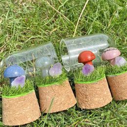 Natural Crystal Charm Mushroom Decoration Room Display Diy Gifts