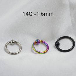 100PCS 316L Steel Gauges Nose Ring Lip NippleEyebrow BCR Body Piercing Earring tragus Helix 14GX81012MM 240109