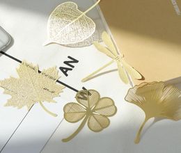 Gift Leaf Bookmark Brass Metal Hollow Bookmarks Bodhi Leaf Ginkgo Leaf Bookmark Party Wedding Favor2077530