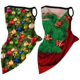 Bandanas 2pcs Outdoor Head Cover Christmas Theme Printed Sun Block Dust-proof Mask