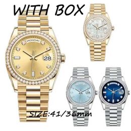 Roles Wristwatches Mens Automatic Mechanical Watches 36/41mm calendar 904L FullStainless Steel diamond bezel waterproof Luminous Gold watch montre de luxe