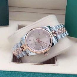 Exquisite Women's Watches rose gold mechanical automatic with light outer ring stainless steel wristwatch sapphire 31mm fashi274a