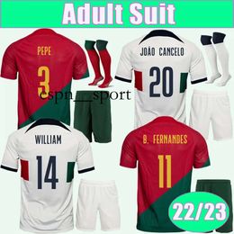 espnsport 22 23 JOAO FELIX Adult Suit Soccer Jerseys PEPE National Team BERNARDO B. FERNANDES J. MOUTINHO WILLIAM Home Away Football Shirts Uniform