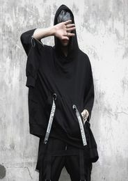 Autumn Winter Street Hip Hop Techwear Oversized Hoodie Men Sleeves Zipper Vintage Casual Sweatshirts Gothic Kpop Sweat Homme Men4633228