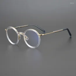 Sunglasses Frames 2024 Designer Titanium Glasses Men Women Vintage Round Eyeglasses Myopia Prescription Reading Eyewear